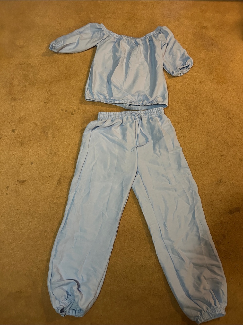 Light Blue Off-Shoulder Set - Picture 2 of 8